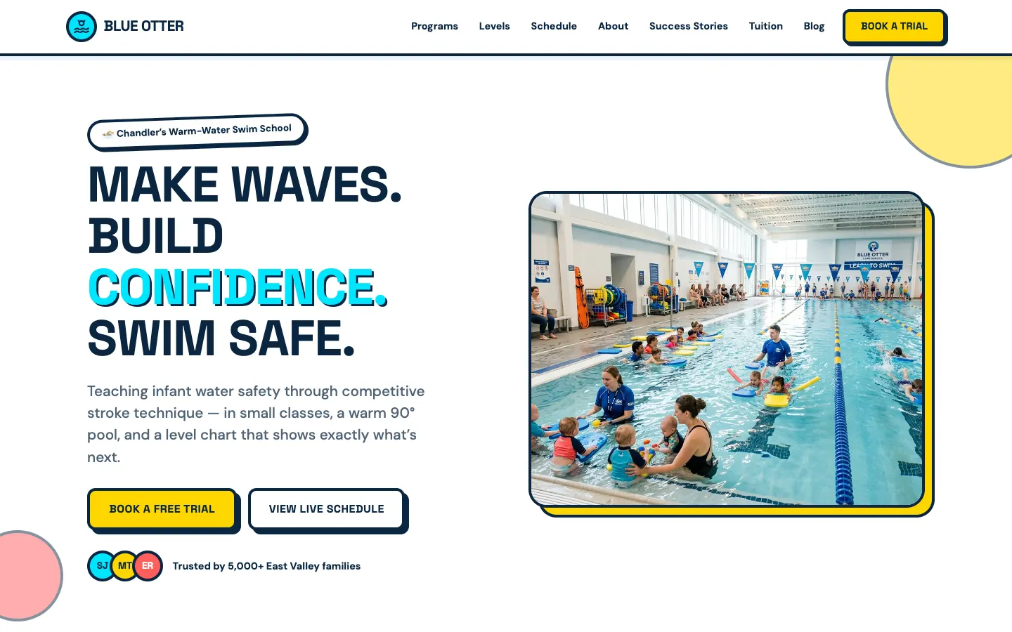 Blue Otter Swim School website